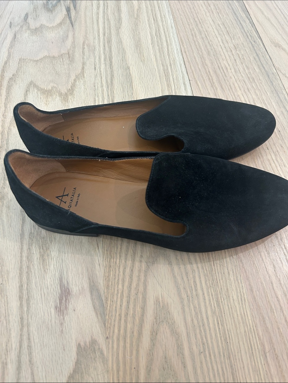 Aquatalia Black Suede Slip-On Loafers - Picture 3 of 13